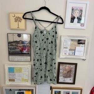 Floral Print Green Women's mini dress